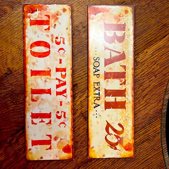 Vintage looking novelty bathroom signs - Picture 2 of 2